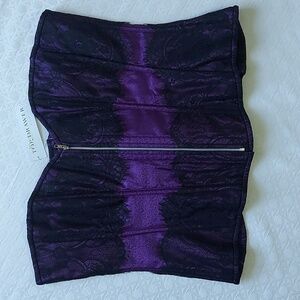 Daisy  Purple Black Eyelash Lace Corsets Top Drawer Boned Bustier Corset Size 6X